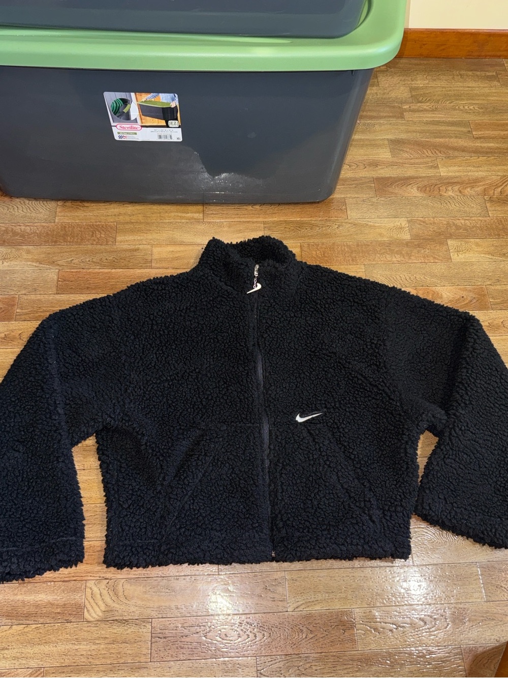 Nike Black Sherpa Zip-Up Teddy Jacket